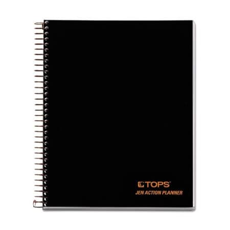 Tops Products TOPS, JEN ACTION PLANNER, NARROW RULE, BLACK COVER, 8.5 X 6.75, 100 SHEETS 63828